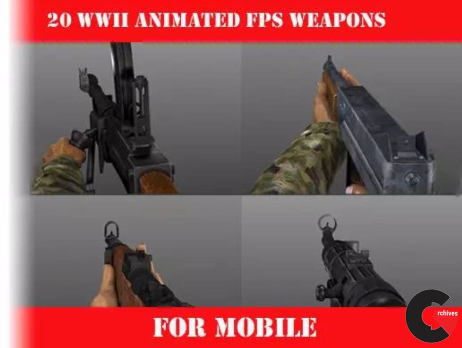 Asset Store - WW2 Weapons Mobile Pack Pro