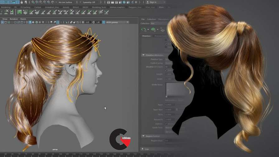 Creating a Female Hairstyle for Production with Maya XGen - CGArchives