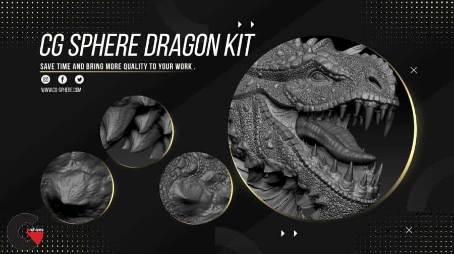Artstation – CGSphere Dragon Kit Alphas Zbrush