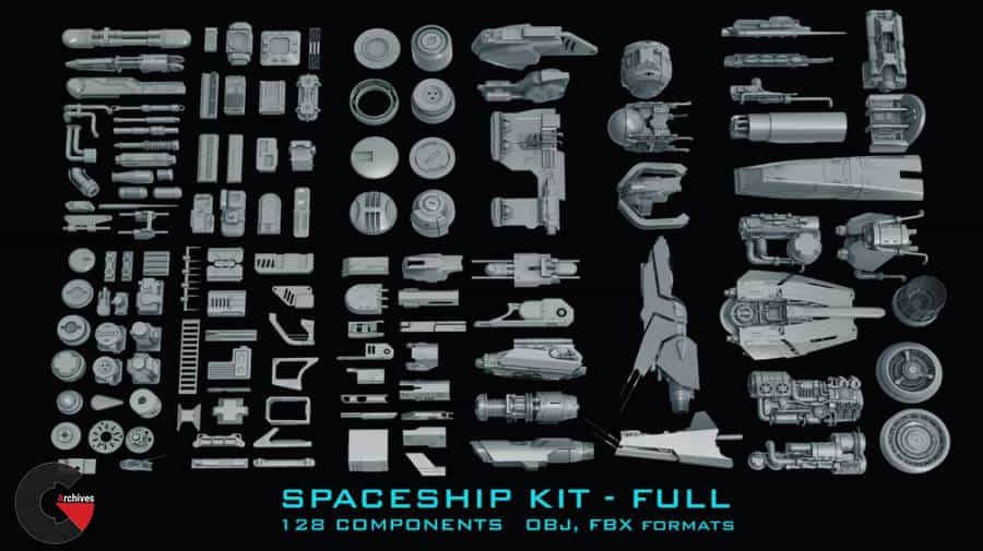 Gumroad – Spaceship Kit – Full – Sci-Fi Kitbash