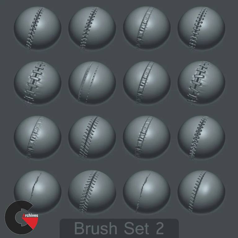 Gumroad – 16 Custom SeamStitch brushes for zBrush SET #2