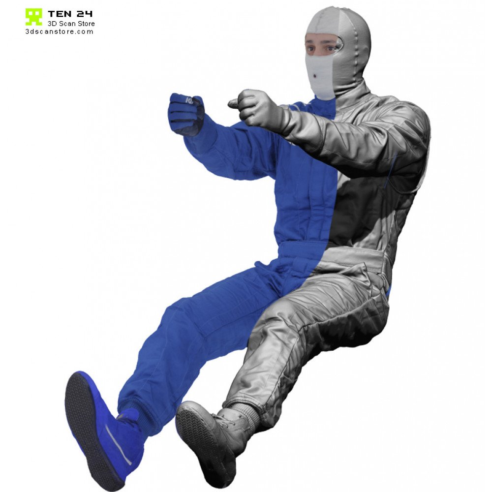 3D Scan Store - Male Racing Driver Seated Pose