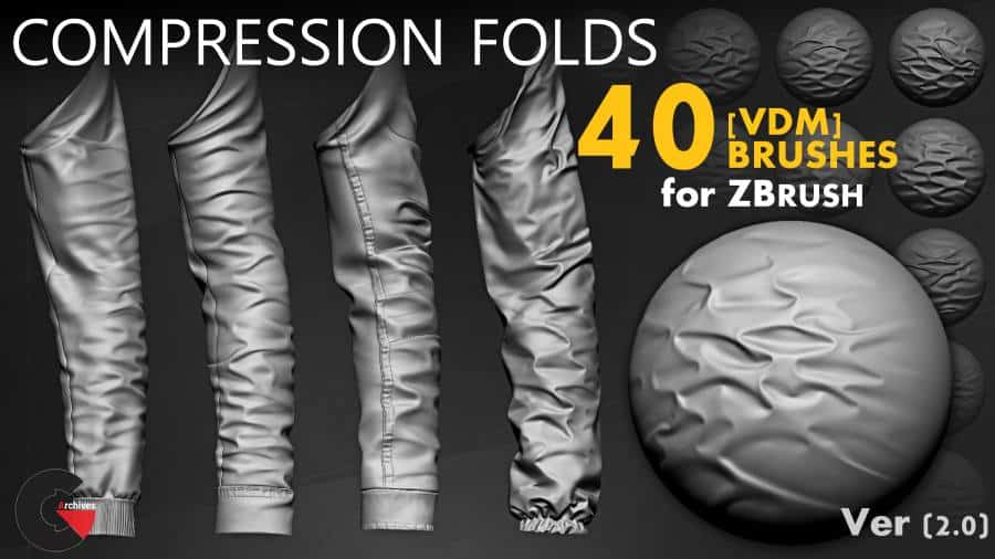 Artstation – 40 Brushes Leather & Fabric Compression Folds