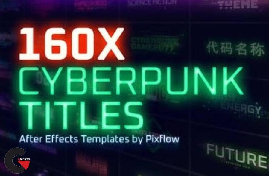 Videohive – Cyberpunk Titles Lowerthirds and Backgrounds 