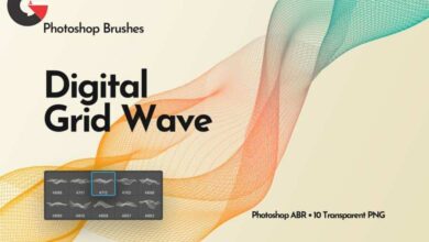 envato – Grid Wave Shapes Photoshop Brushes