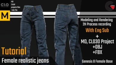 MD, Clo3d Realistic jeans. 2H Video process with Eng Sub + Project