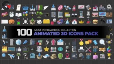Videohive – 100 Animated 3D Icons Pack 24240318