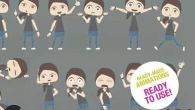 100 Daily Life 2D Puppet Animations Unisex Minimal Vector Style