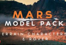 ArtStation – Mars - Model Pack - 8k 32Bit Terrain + 7 Posed Characters + Rover