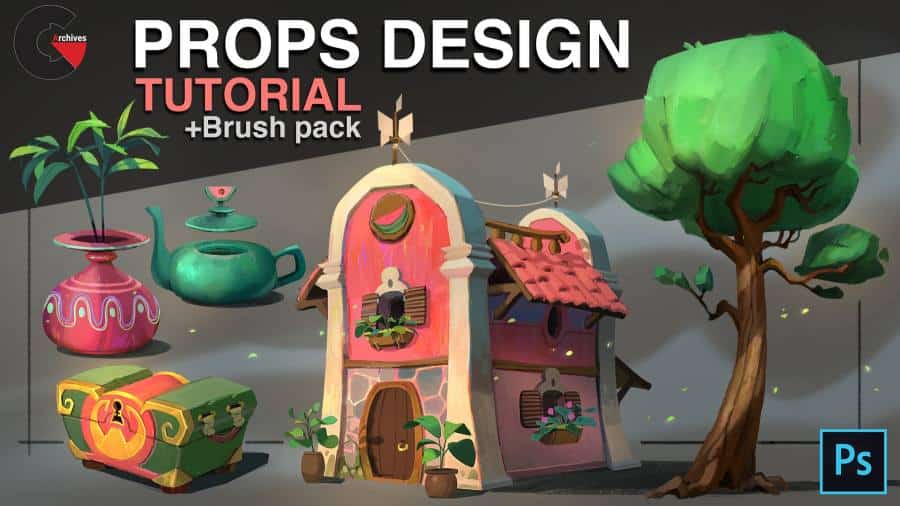 Artstation – Props design – Tutorial + Brush pack by Florian Coudray