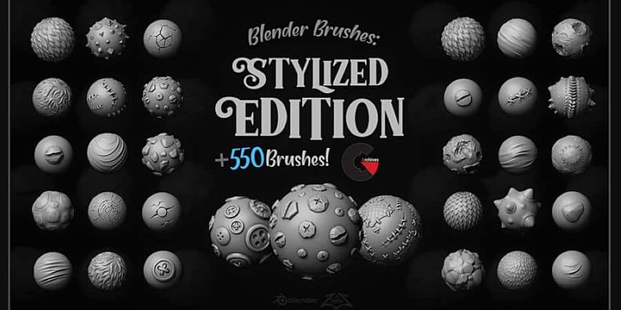 [Megapack] 550+ Blender Brushes Stylized Edition (4k Alphas Included)