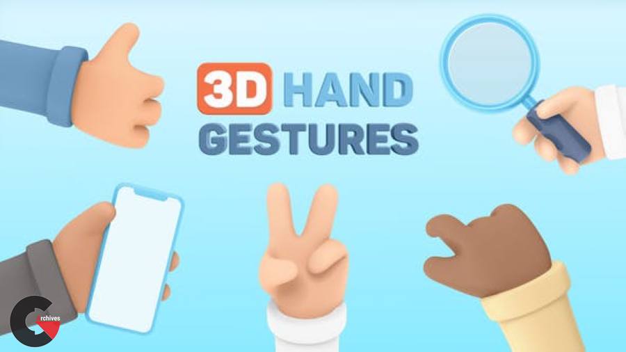 Videohive - 3D Hand Gestures 30620317