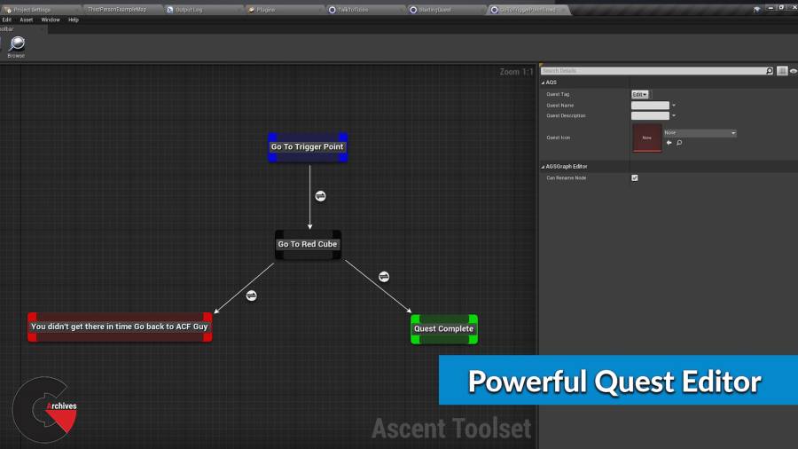 Unreal Engine - Ascent Toolset - Quests, Dialogues and State Machine 