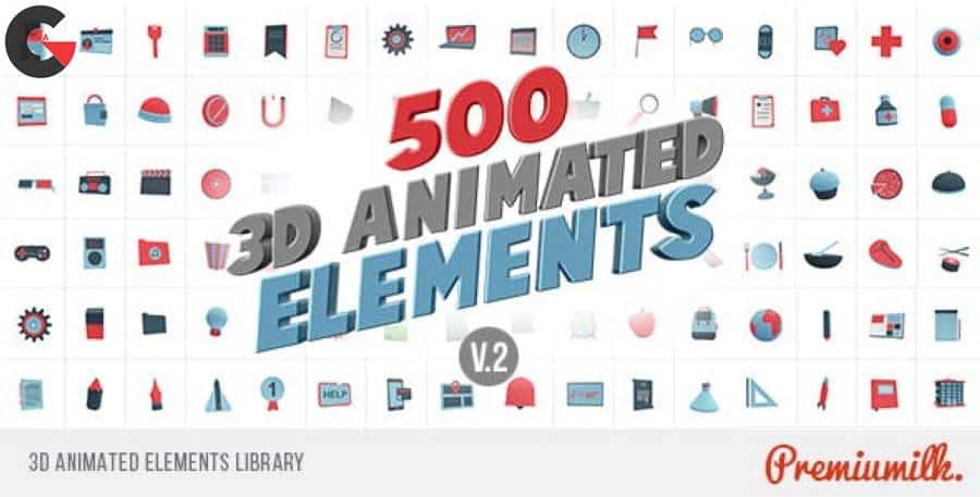 Videohive - 3D Animated Elements Library 18734079