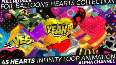 Videohive - Foil Hearts - Balloons Collection 21359697