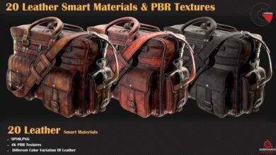 Artstation - 20 Leather Smart Materials + PBR Textures