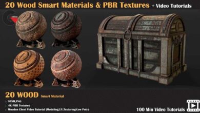 Artstation- 20 Wood Smart Materials & PBR Textures + Video Tutorials