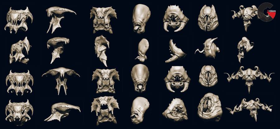 ArtStation – JAWS 2 – Another 33 Monster Mouths & Skulls IMM Brush