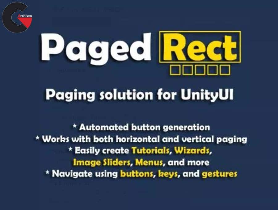 Asset Store - PagedRect - Paging, Galleries, and Menus for Unity UI 