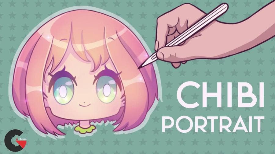 Draw a Cute Cartoon Chibi Character Portrait Procreate