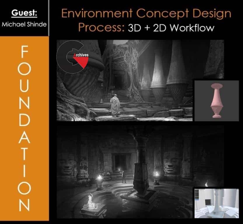 Patreon - Environment Concept Design Process - 3D + 2D Workflow