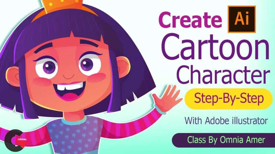 Skillshare – Create a cartoon character with adobe illustrator Step-By-Step