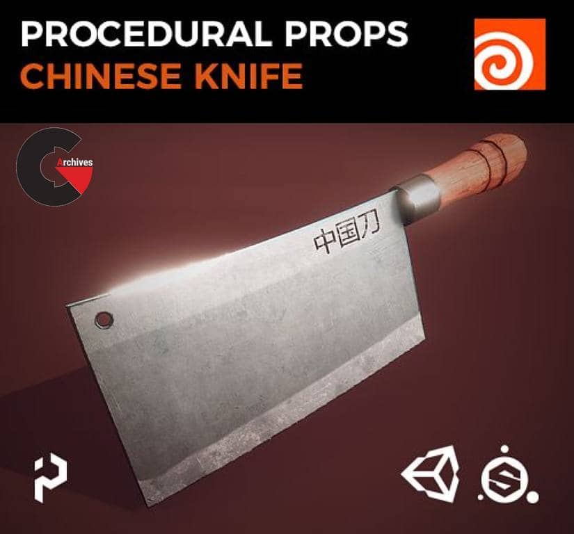 Gumroad – Houdini 18 – Procedural Prop Modeling – Chinese Knife