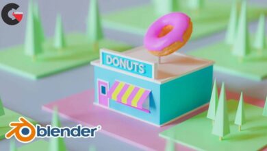 Skillshare - Blender 3D Easy Cartoon Donut Shop Scene