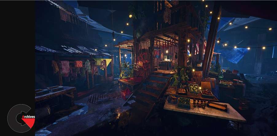 Unreal Engine - Modular Night Market - Market Environment