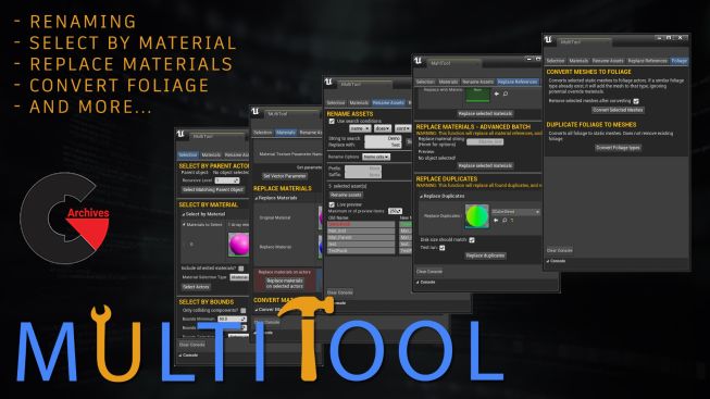 Unreal Engine - MultiTool - Quick batch operations on assets