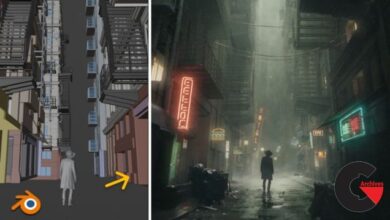 Dark Alley, Full Blender Cinematic Workflow + 300 assets