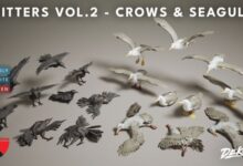 Unreal Engine – Critters VOL.2 - Crows & Seagulls (Nanite and Low Poly w/Particle)