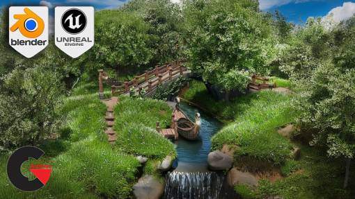 Blender to Unreal Engine 5: Fantasy River 3D Diorama Scene