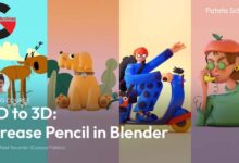 Patata School – 2D to 3D: Grease Pencil in Blender