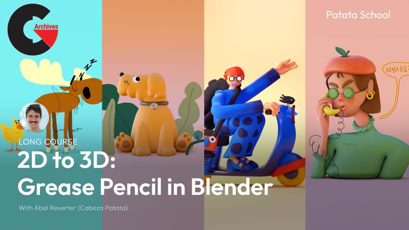 Patata School – 2D to 3D: Grease Pencil in Blender