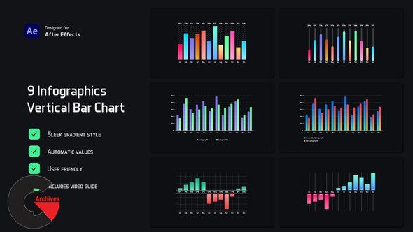 VideoHive – Gradient Vertical Bar Infographics 54189200