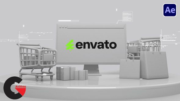 VideoHive – 3D Animated Shopping Logo 54291145