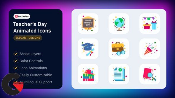 VideoHive – Teacher's Day Animated Icons 54123141