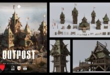 Blender Market – Outpost - Medieval Military Buildings 3D Kitbash Pack