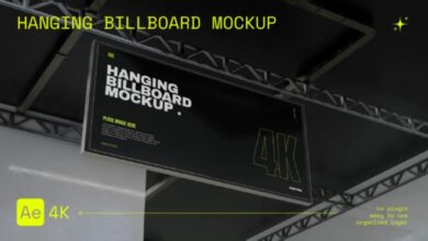 VideoHive – Hanging Billboard Hall Mockup 54784121