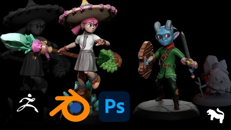 ZBrush: Beginner to Advanced Course on Three Miniatures